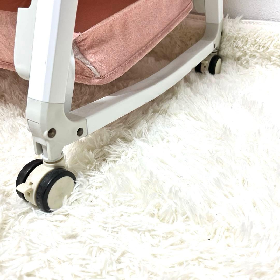 HZDMJ 折りたたみ ベビーベッド ピンク