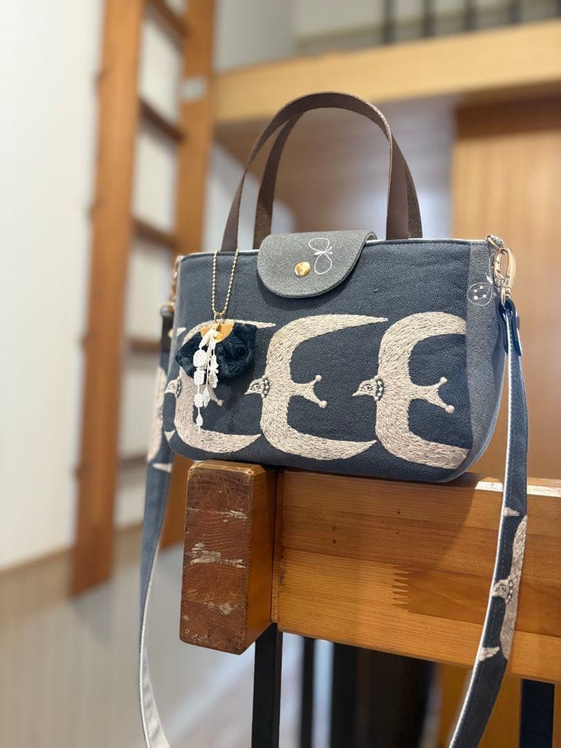 ミナペルホネン◯ハンドメイド◯2way ワッフルサンド　斜め掛けショルダー