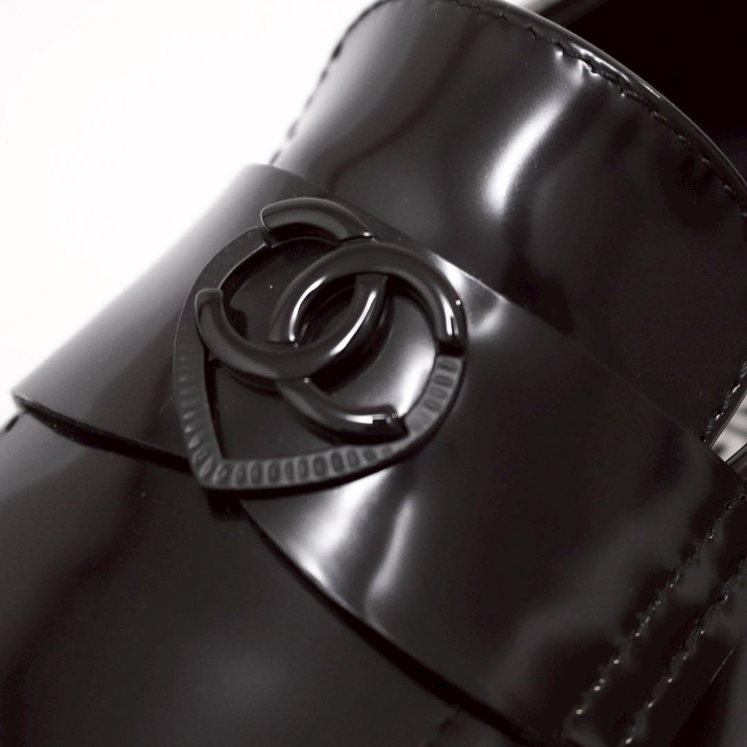 【極美品】シャネル G46072 24K ローファー 革靴 ネイビー 37C