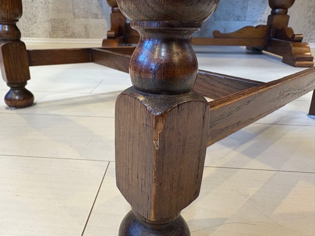 【1/5】イギリスアンティークドローリーフテーブル(ダイニングセット)※椅子別売