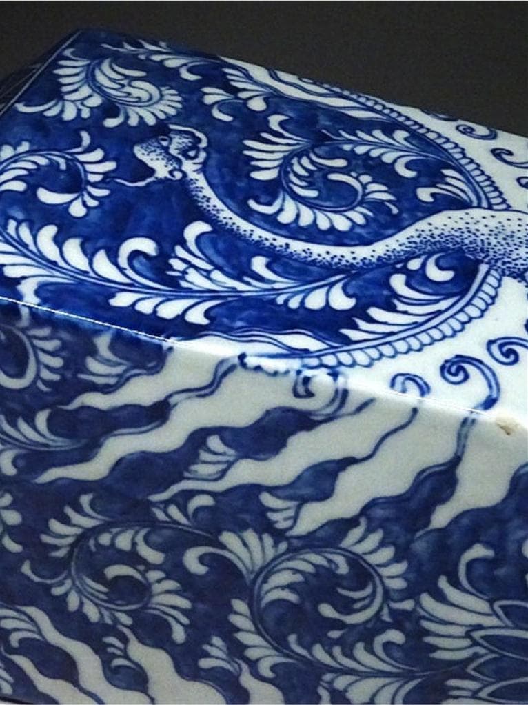 中国古玩 青花 染付鳳凰紋 花瓶 高約34cm 大清光緒年製 唐物 t96563