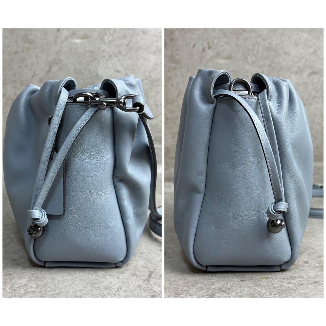 ✨未使用級✨ コーチ 2way ショルダーバッグ フェイ ドローストリング 水色