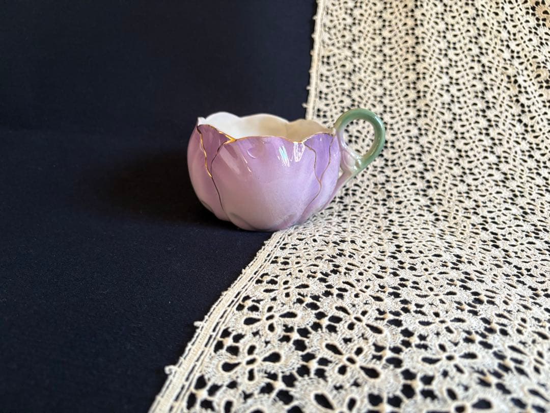 リュネヴィル窯 チューリップ ショコラカップ フランス アンティーク