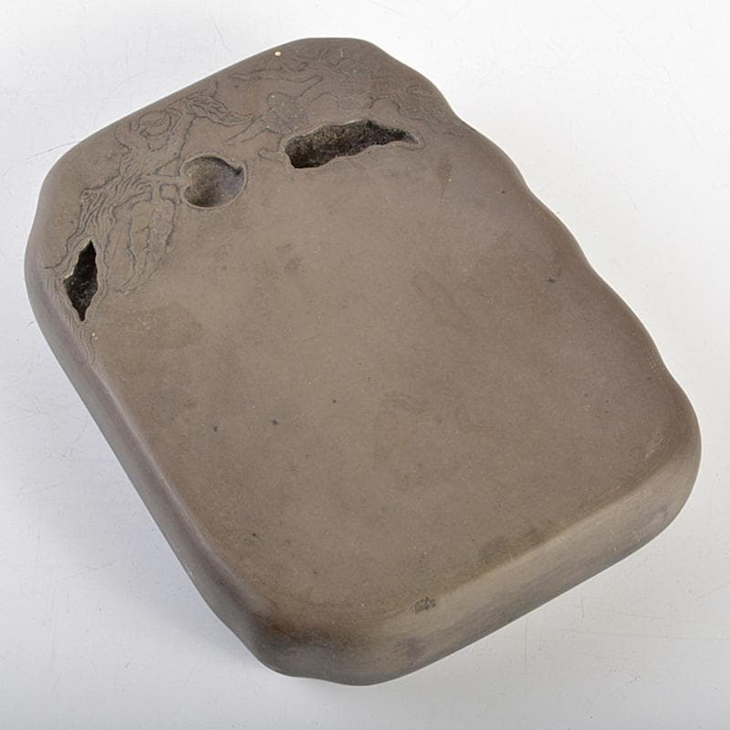 中国　書道具　果実刻　端渓硯　M　R7297