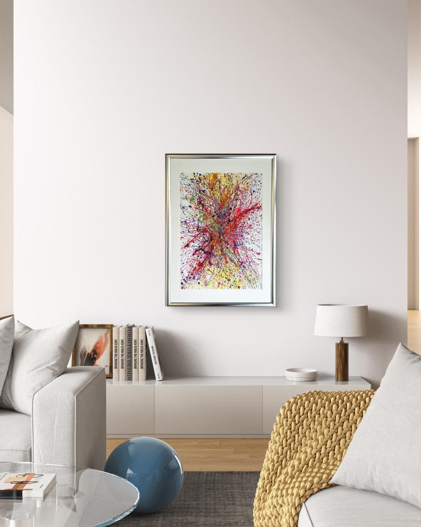 私たちの存在X / 抽象画 77×56㎝ B2 額縁セット 原画1点 モダン