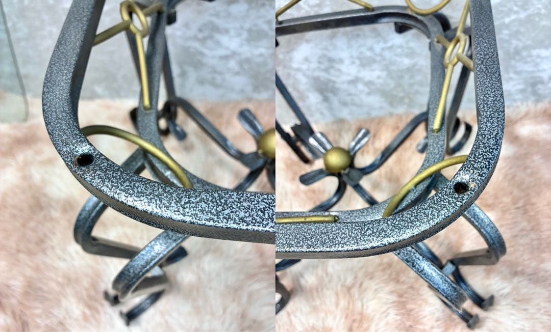 ネコ脚 ガラストップテーブル アンティーク ビンテージ