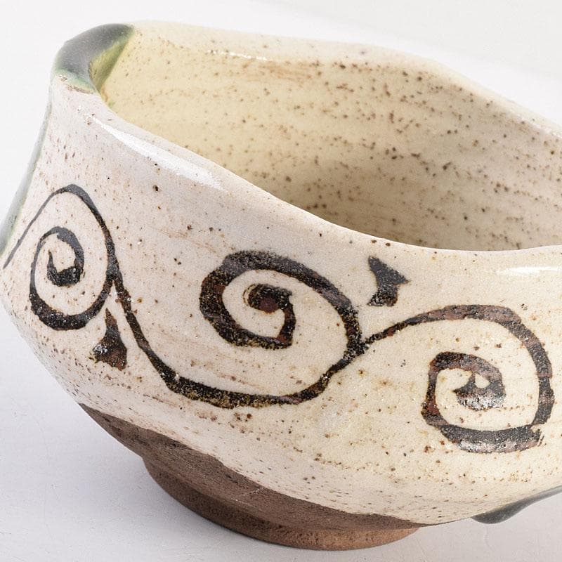 茶道具　加藤唐九郎（一ム斎）作　絵織部　茶碗　時代箱　C　R8826