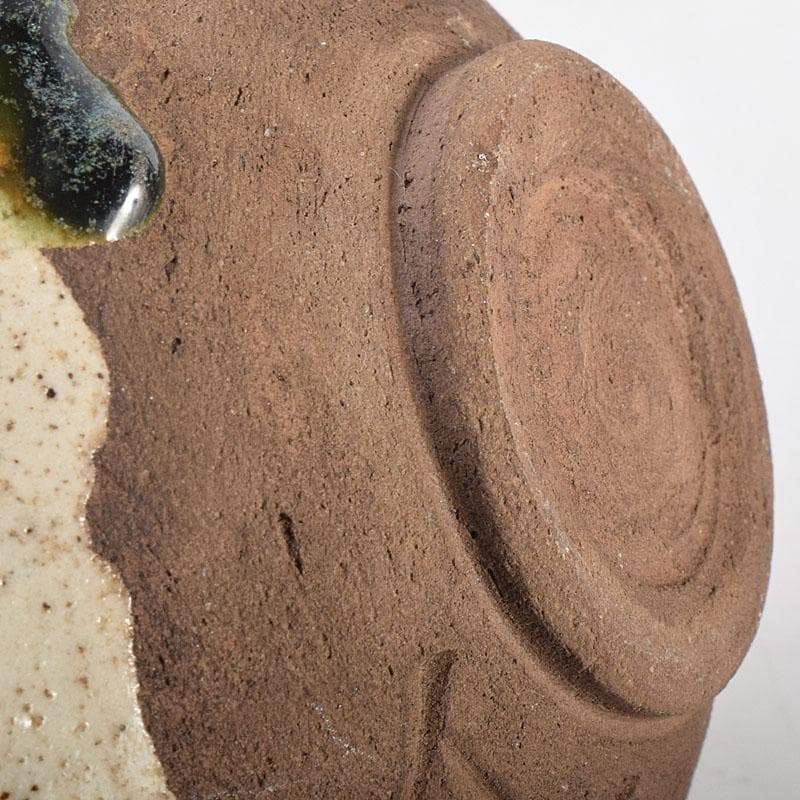 茶道具　加藤唐九郎（一ム斎）作　絵織部　茶碗　時代箱　C　R8826