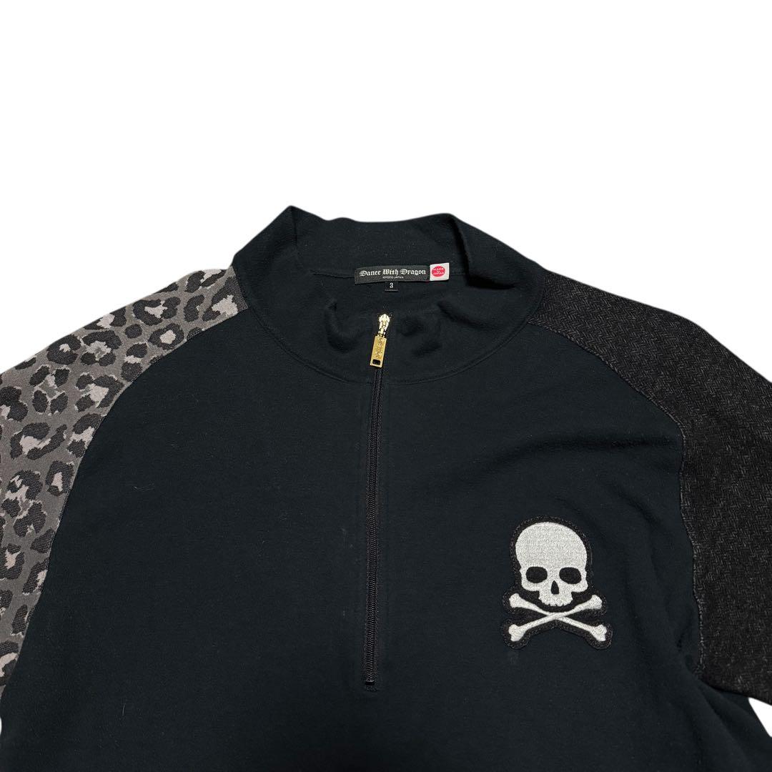 DANCE WITH DRAGON フリースジャケット スカル レオパード 3