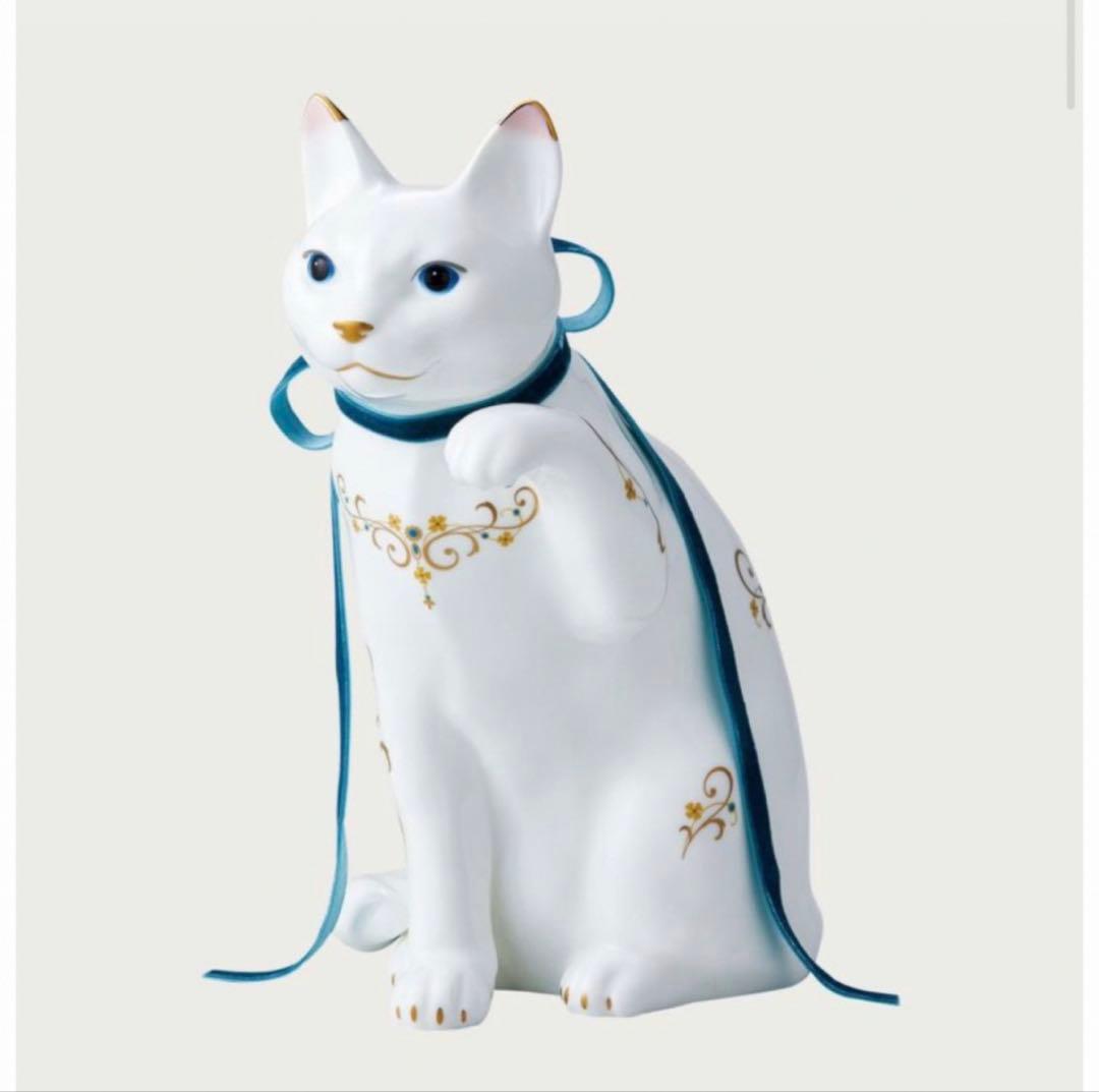 ノリタケ　置物 招き猫(大) アラベスク