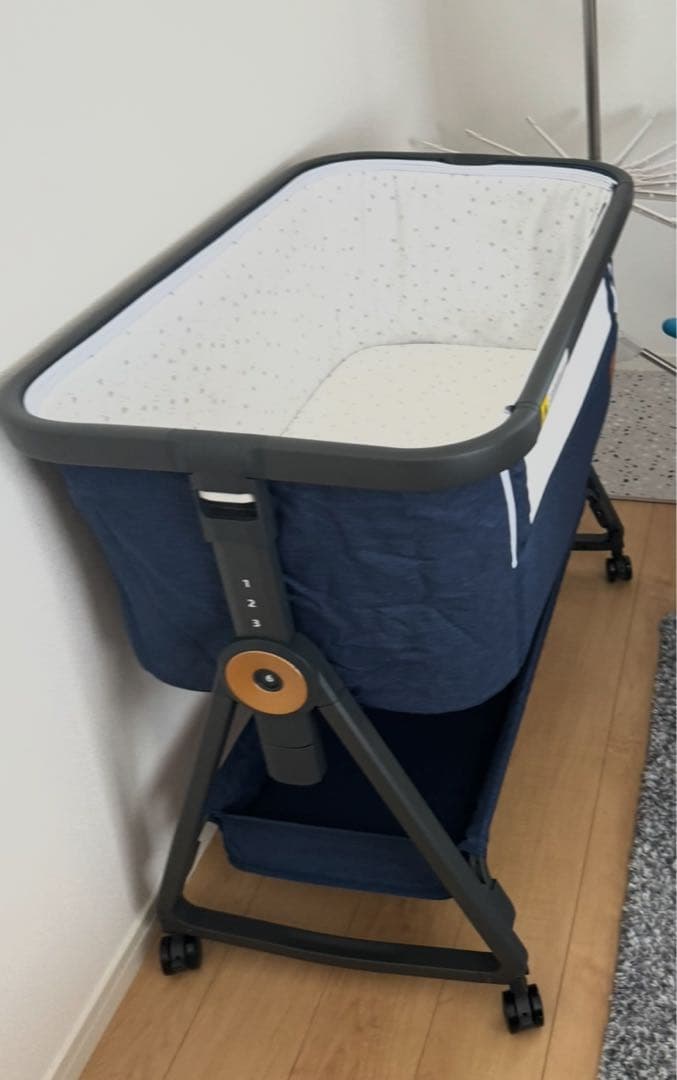 Nijakise ベビーベッド HZDMJ ブルー　折りたたみベッド