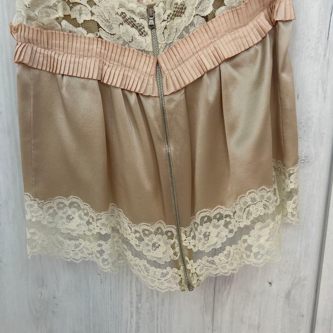 新品未使用　ドルチェアンドガッパーナ　レースキャミソール ベージュ フラワー装飾