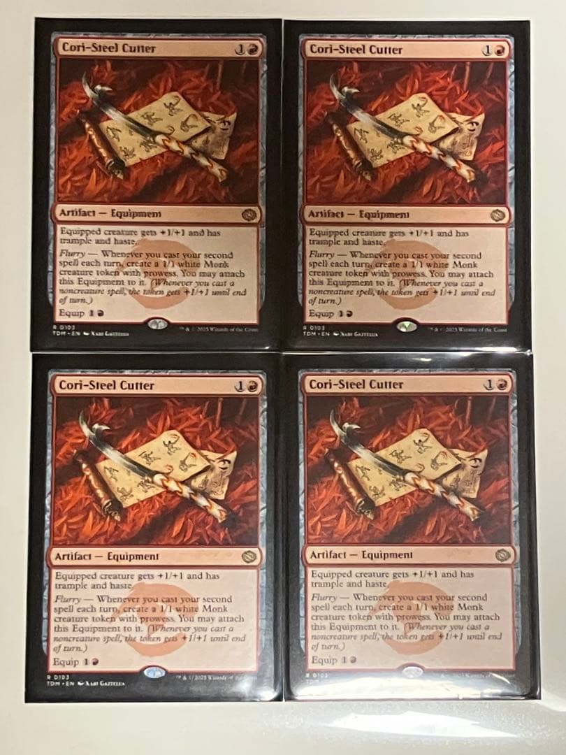 コーリ鋼の短刀 Cori-Steel Cutter 英語 4枚セット