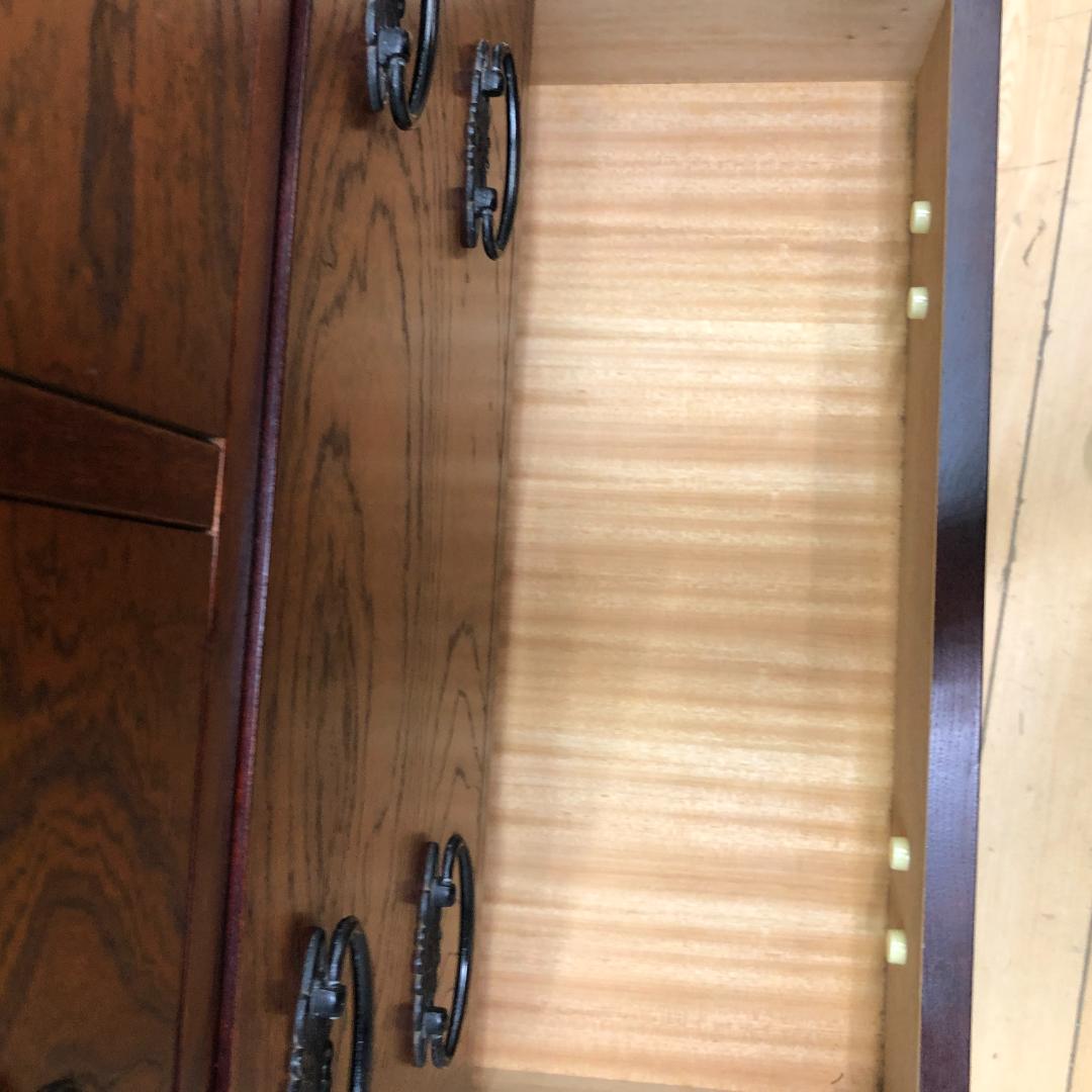 送料無料 和風民芸調 整理タンス 鍵付きチェスト 天然木 木目 250720-