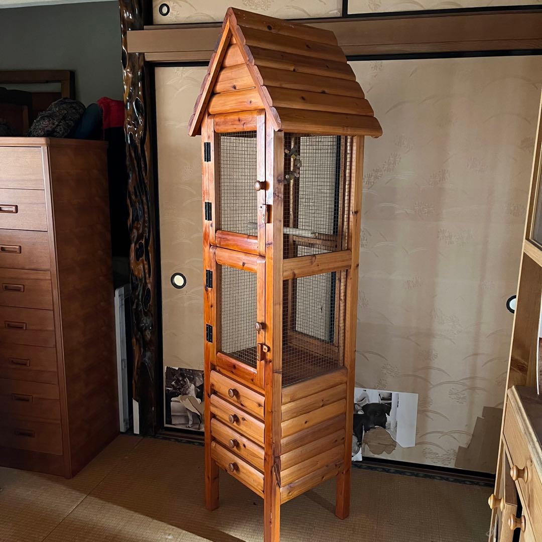 【手渡し限定】ログハウス風鳥小屋