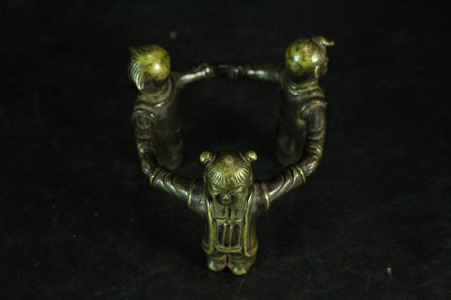 茶道具 唐物 三唐子 蓋置 時代物(K-A824)