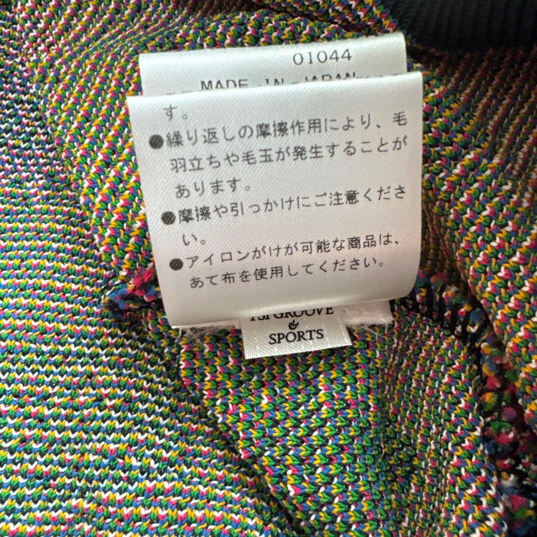 パーリーゲイツ秋冬人気ロゴマーク総柄×マルチカラー ニットセーター 0(S)