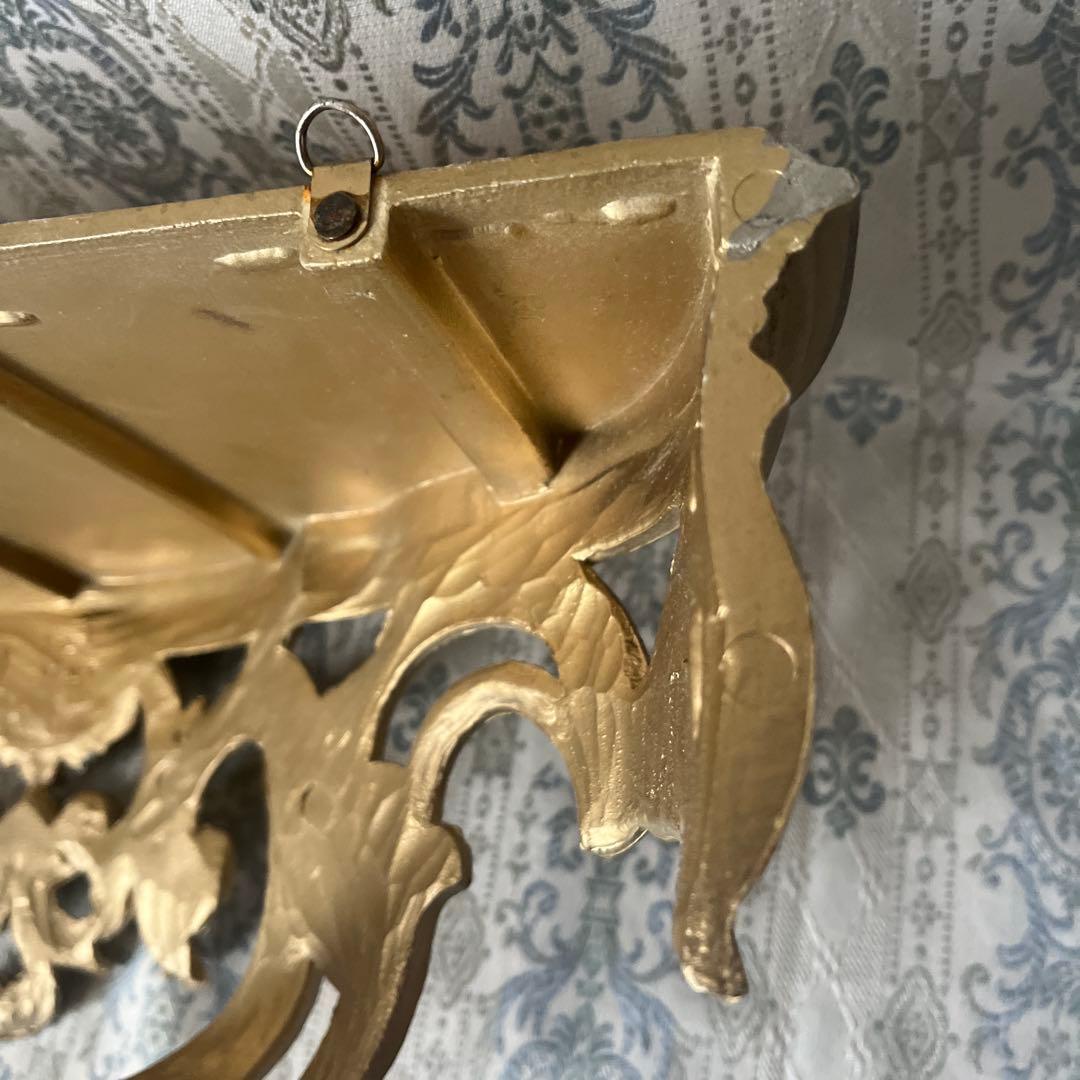 イタリア製 壁掛けコンソール② ウォールシェルフ ロココ調 アンティーク金色