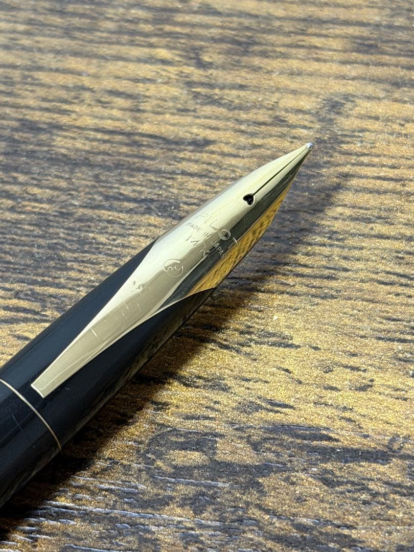 1958年　スーパー500 丸研ぎニブ　14金　M パイロット　万年筆　漆塗