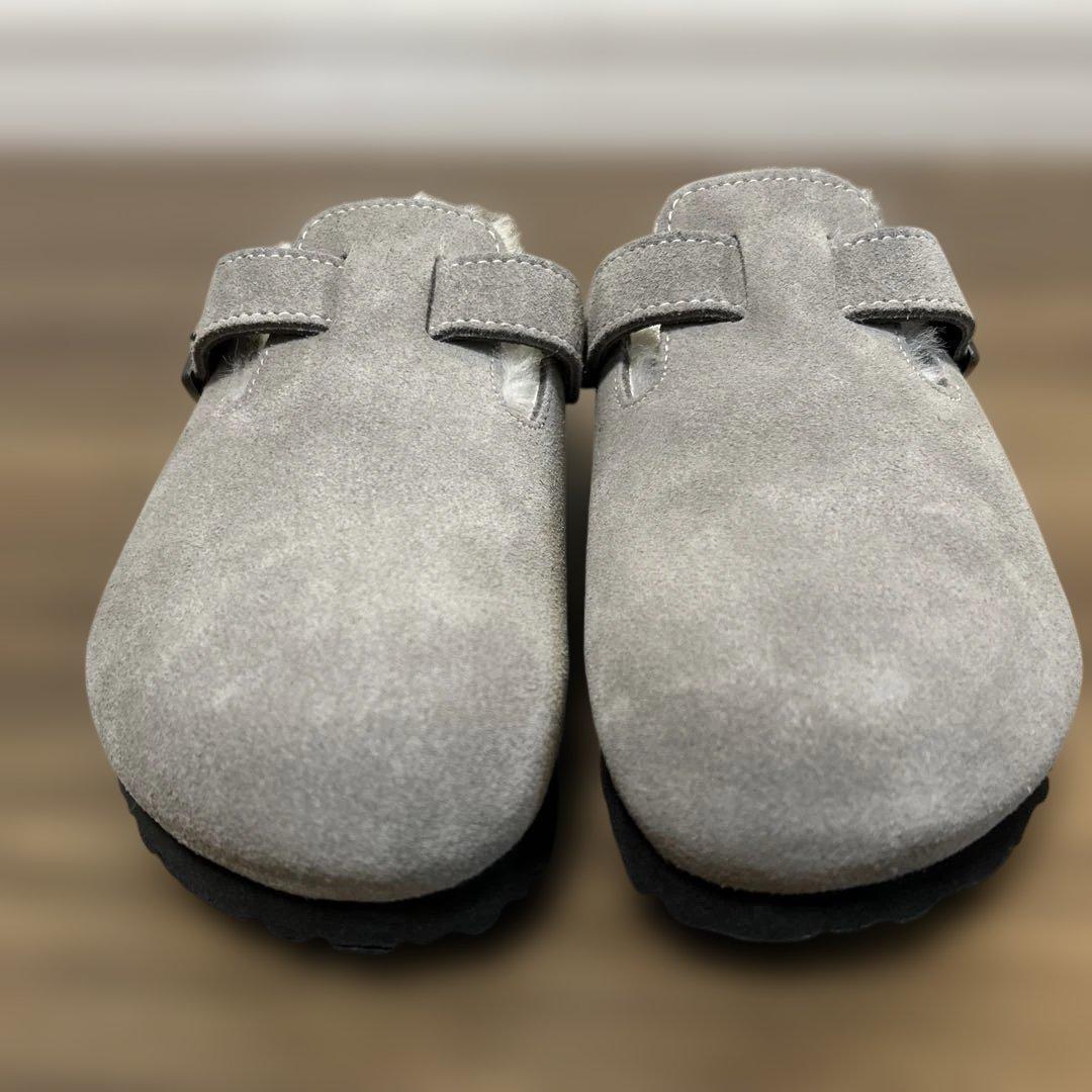 美品】ビルケンシュトック　ボストン シアリング　ボア　 37　グレー