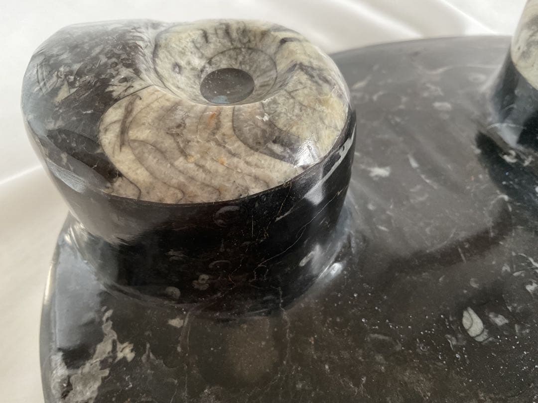 大理石アンモナイト化石の装飾/手彫り