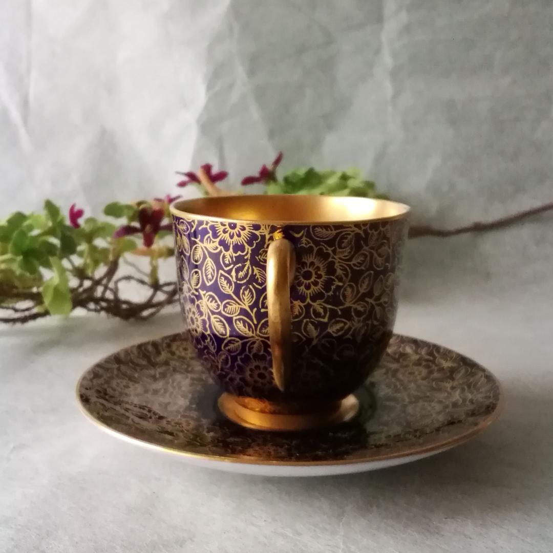 逸品　ロイヤルウースター　金彩デミタス　カップアンドソーサー　英国　アンティーク