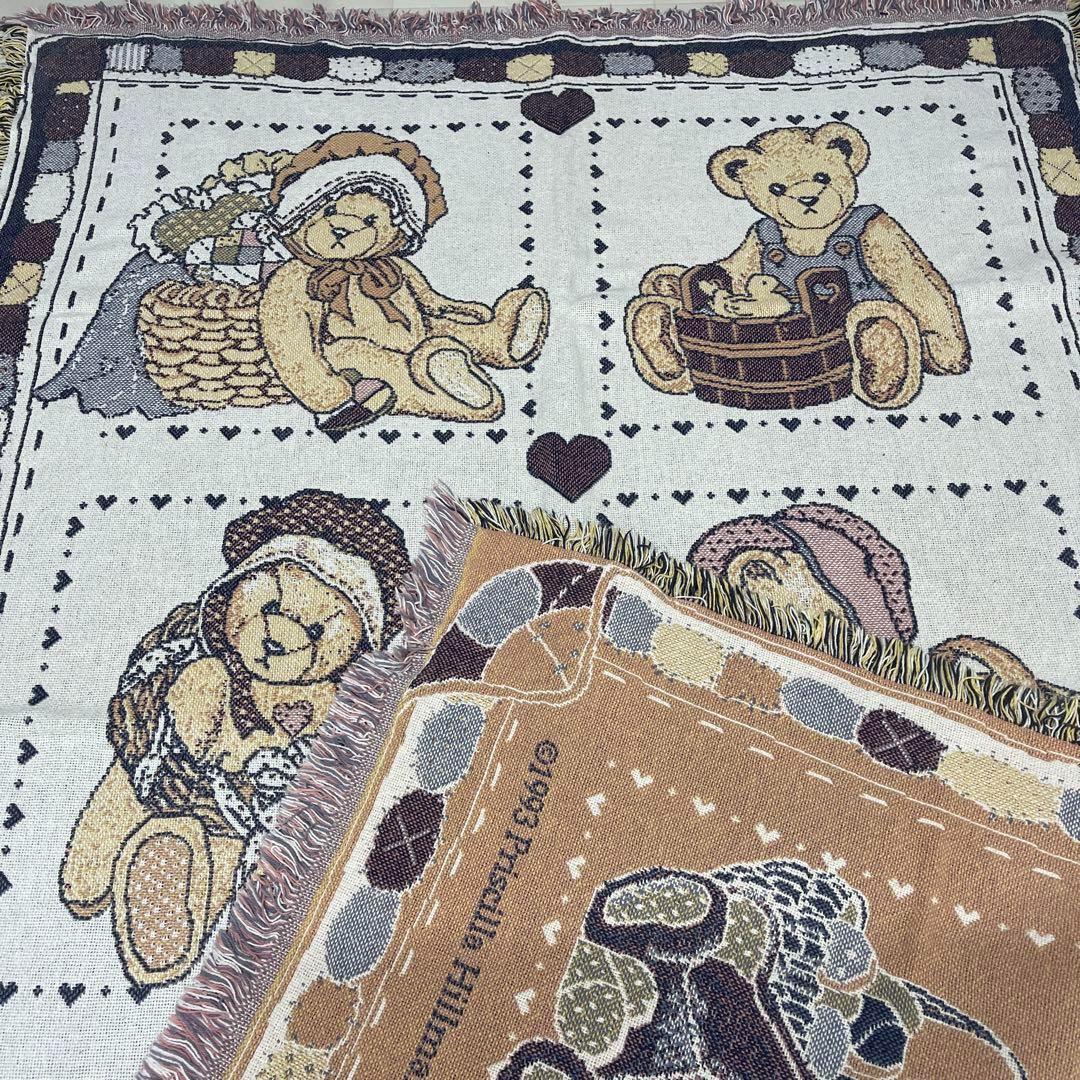 クマ　テディベアー　マルチカバー　ソファーカバー　ラグ　171x122