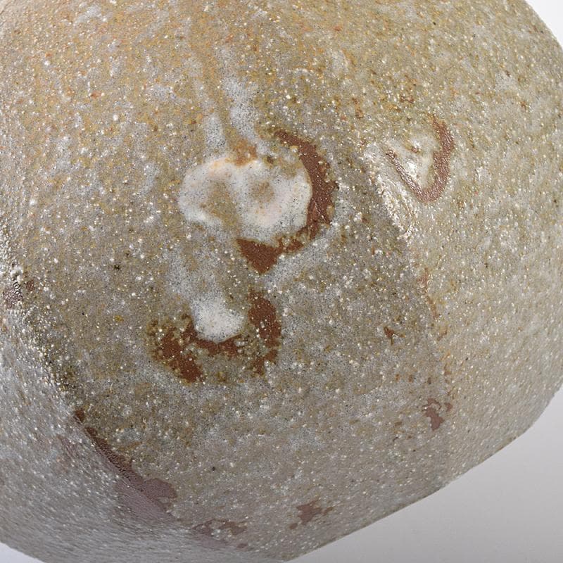 萬古焼　山本広巳作　輪花口　八角花入　共布共箱　V　R7981