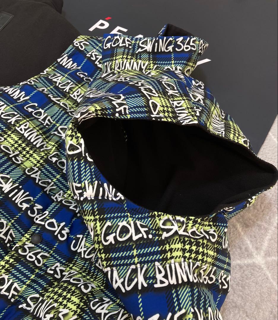 新品 パーリーゲイツ ジャックバニー リバーシブル中綿ベスト(6)LL/ライム