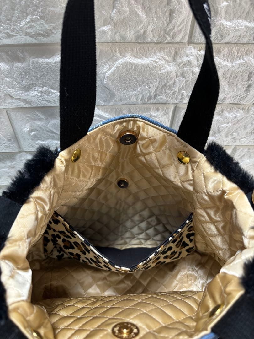 ゆ*ら様 コヤンイサムチョン　ファーフリルトートバッグ　ヒョウ柄マンドゥちゃん