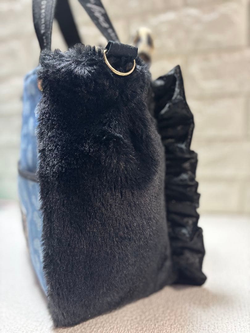 ゆ*ら様 コヤンイサムチョン　ファーフリルトートバッグ　ヒョウ柄マンドゥちゃん