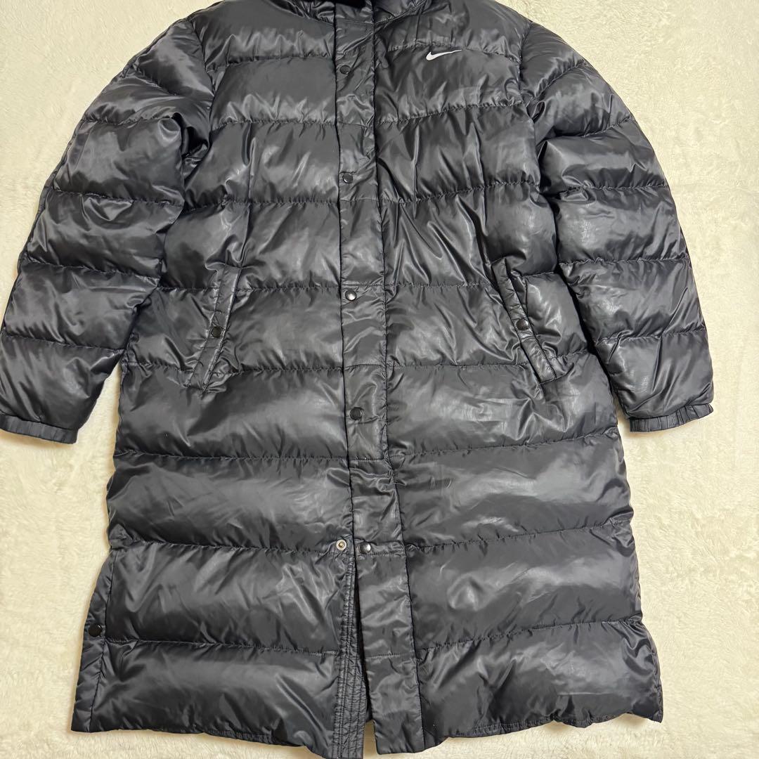 人気NIKE ダウンベンチコート　XXLサイズ　ブラック　ロング丈