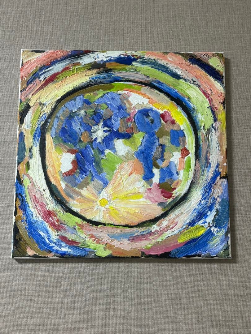 絵画　原画　油絵　抽象画　アート　月　満月　二瓶智仁作