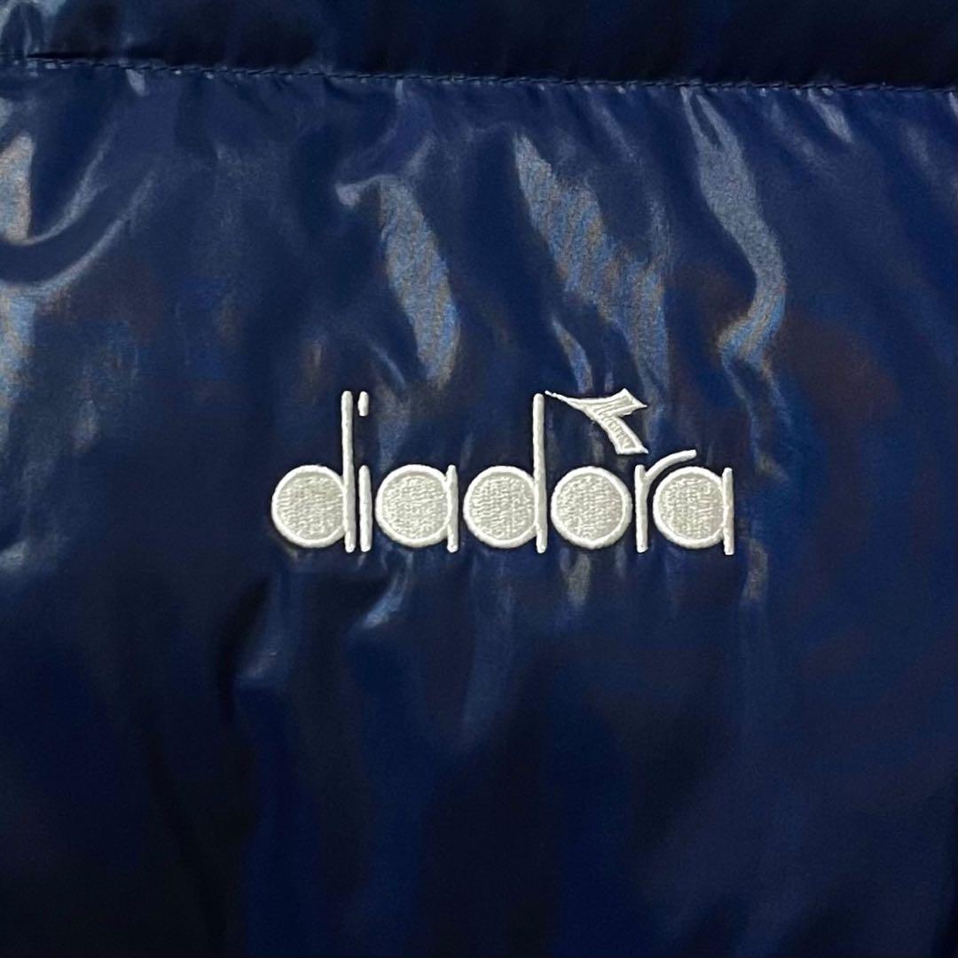 ディアドラ DIADORA ダウンコート ロング丈 L 紺 肉厚 ベンチコート