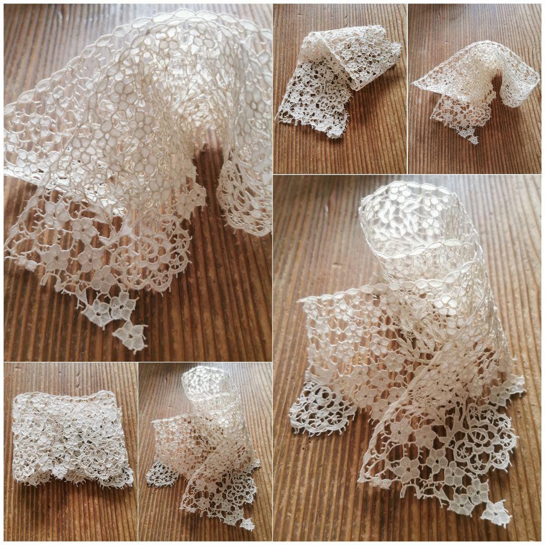 アンティーク英国1800年代キャリックマクロスレーストリム希少付け襟 カフスにも