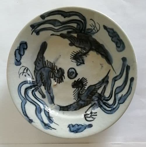 明末〜清初　鳳凰青華(染付)5客