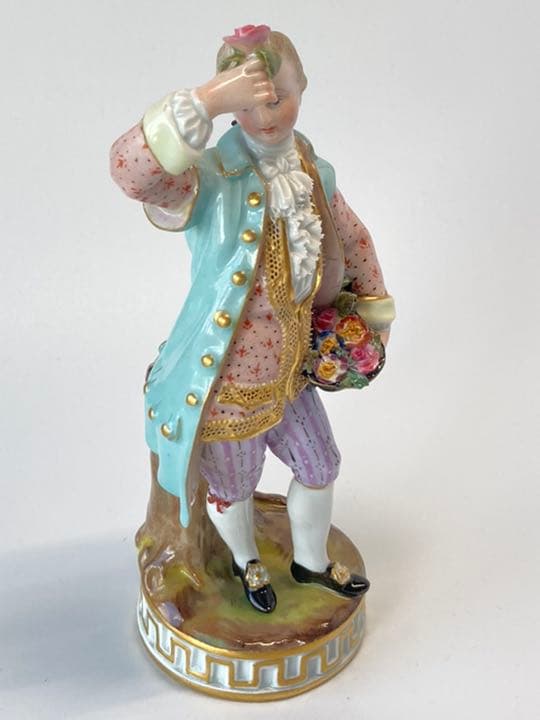 マイセン 人形 フィギュリン 「花を摘む男性」1級品　ガーデナー　アンティーク