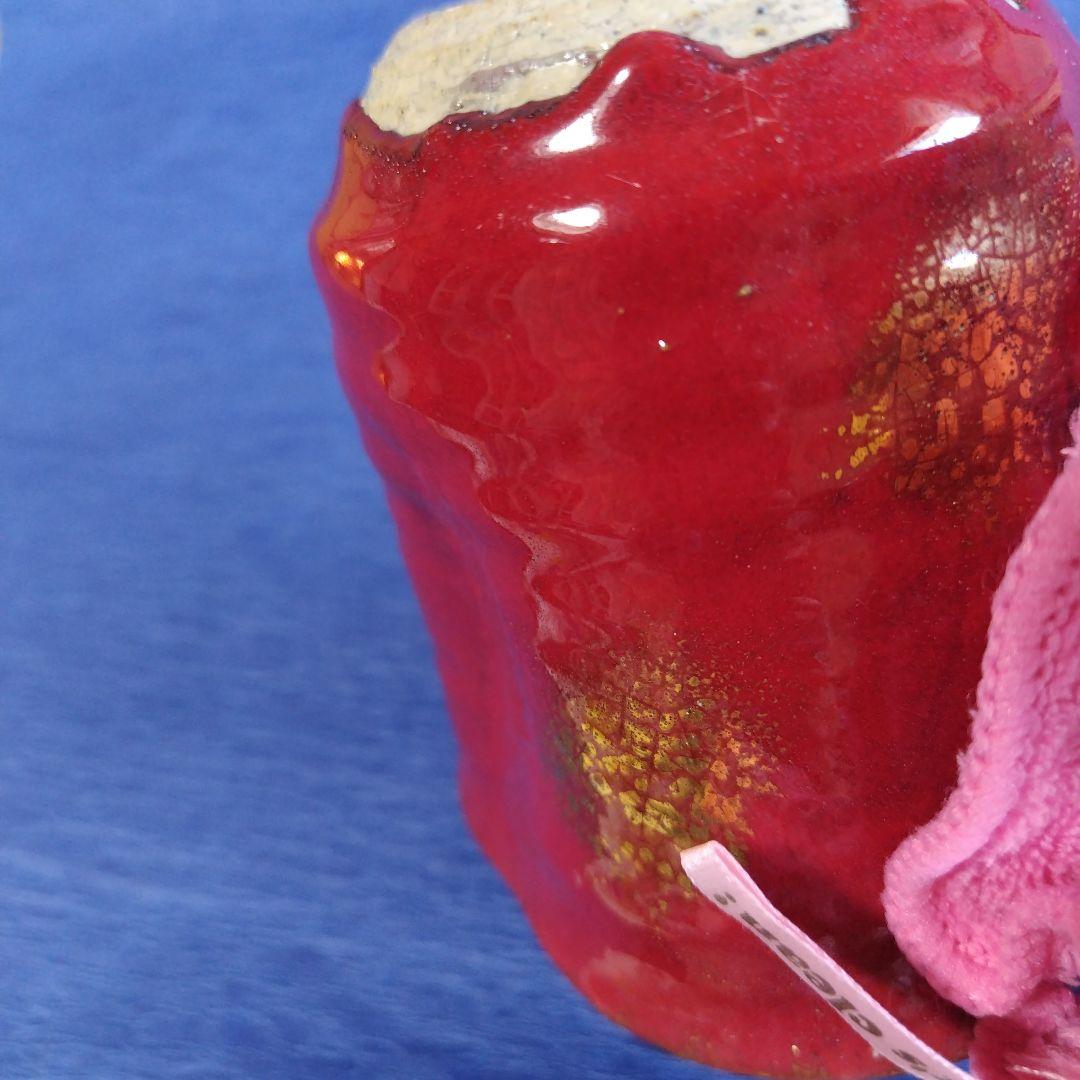 高鶴元　陶器　赤　マグカップ　コップ　観賞用コップ　置物　レトロ　アンティーク