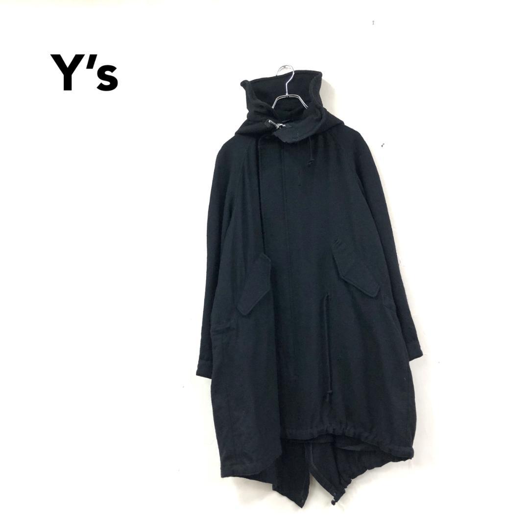 Y's ワイズ ヨウジヤマモト ウールモッズコート ロング ブラック size2