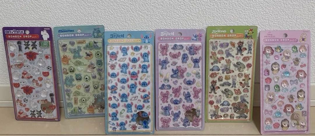 ディズニーボンボンドロップシール6パックセット