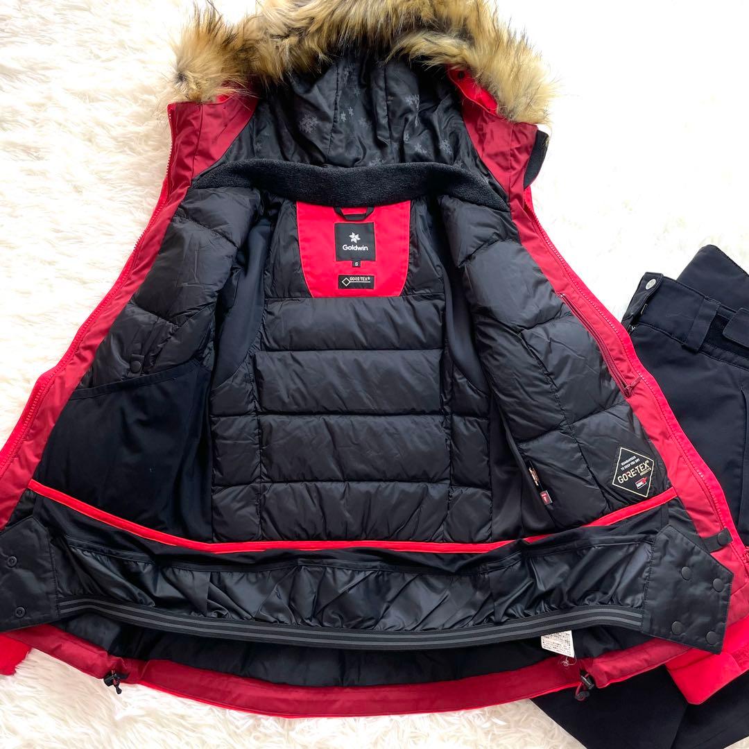 現行タグ/上位モデル/GOLDWIN GORE-TEXスキーウェア上下 赤黒 S