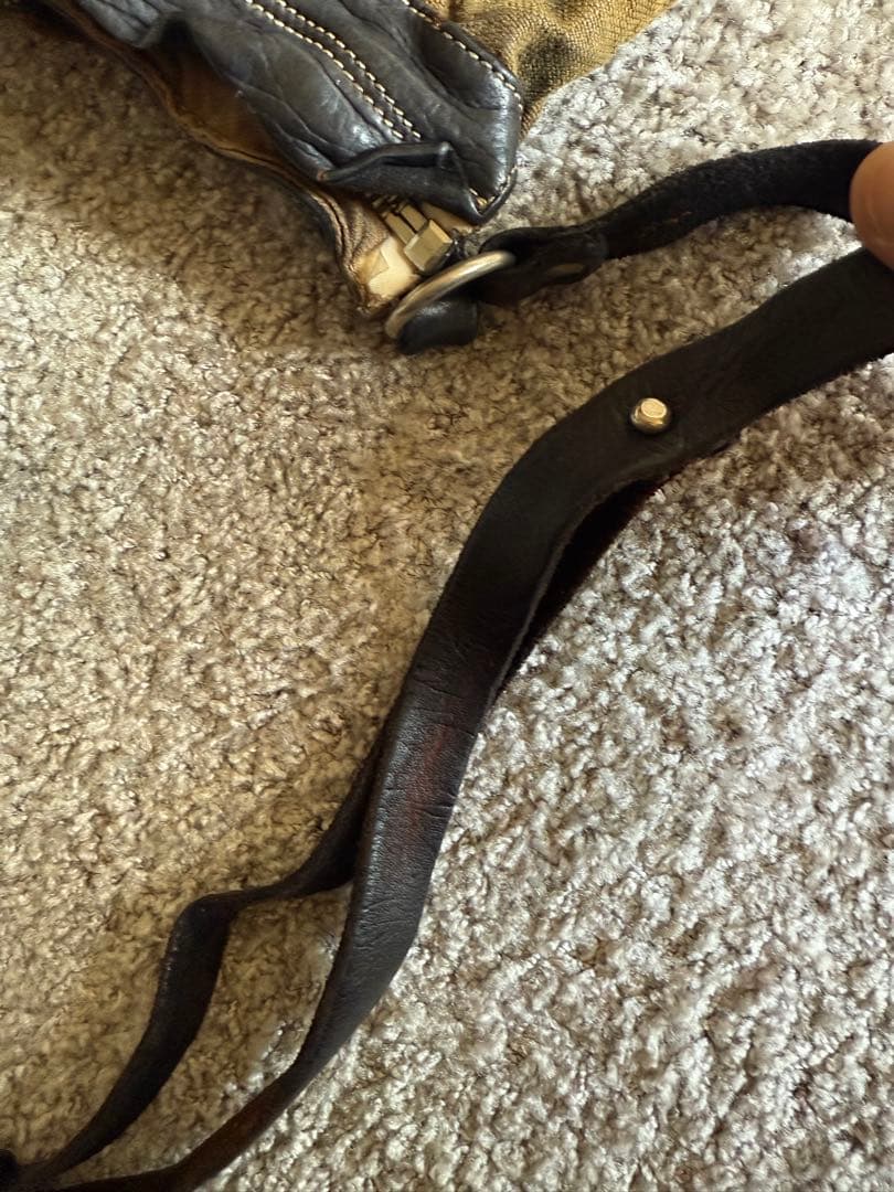 Delle Cose 激レア レザー切替　ミリタリーショルダーバッグ