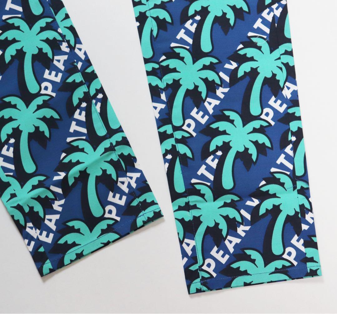 《パーリーゲイツ》新品 パームツリー総柄 ストレッチゴルフパンツ 2(W77)