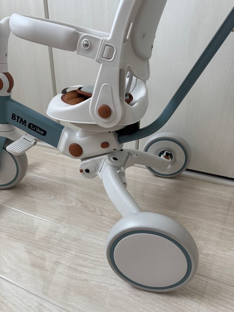 【使用頻度少】BTM 子供用三輪車 7in1 ブルー×ブラウン