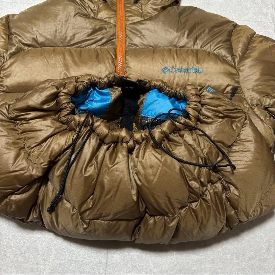 <希少> Columbiaダウンジャケット ブラウン ターコイズMサイズ