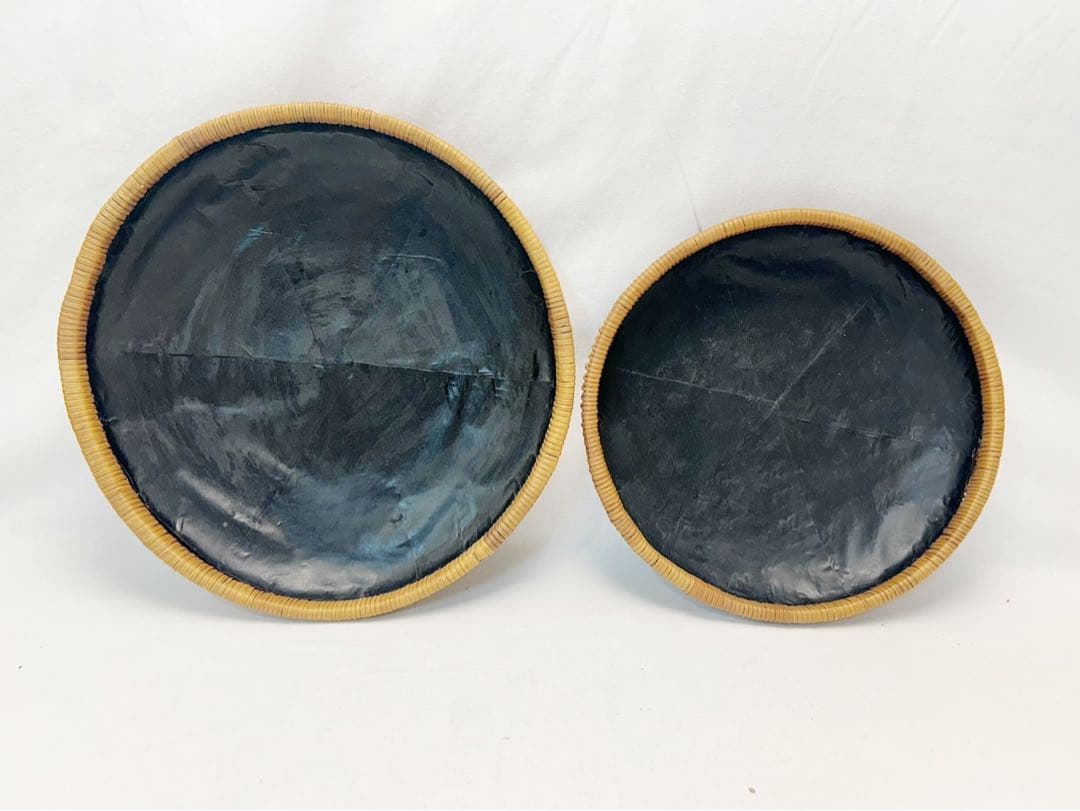 ほぼ未使用 茶道具 丸浅形 サイロ 炭斗 一双 竹網代 宗全好写し 炉風炉 紙箱