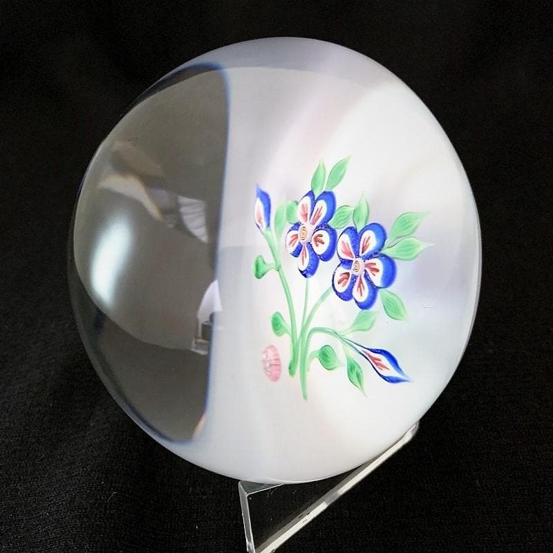 1971 バカラ クリスタル ペーパーウェイト フローラルブーケ