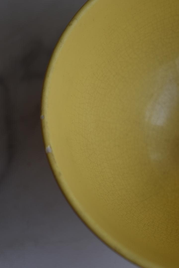 さるりす　可愛い黄釉カフェオレボウル　フランスアンティーク　ジアン