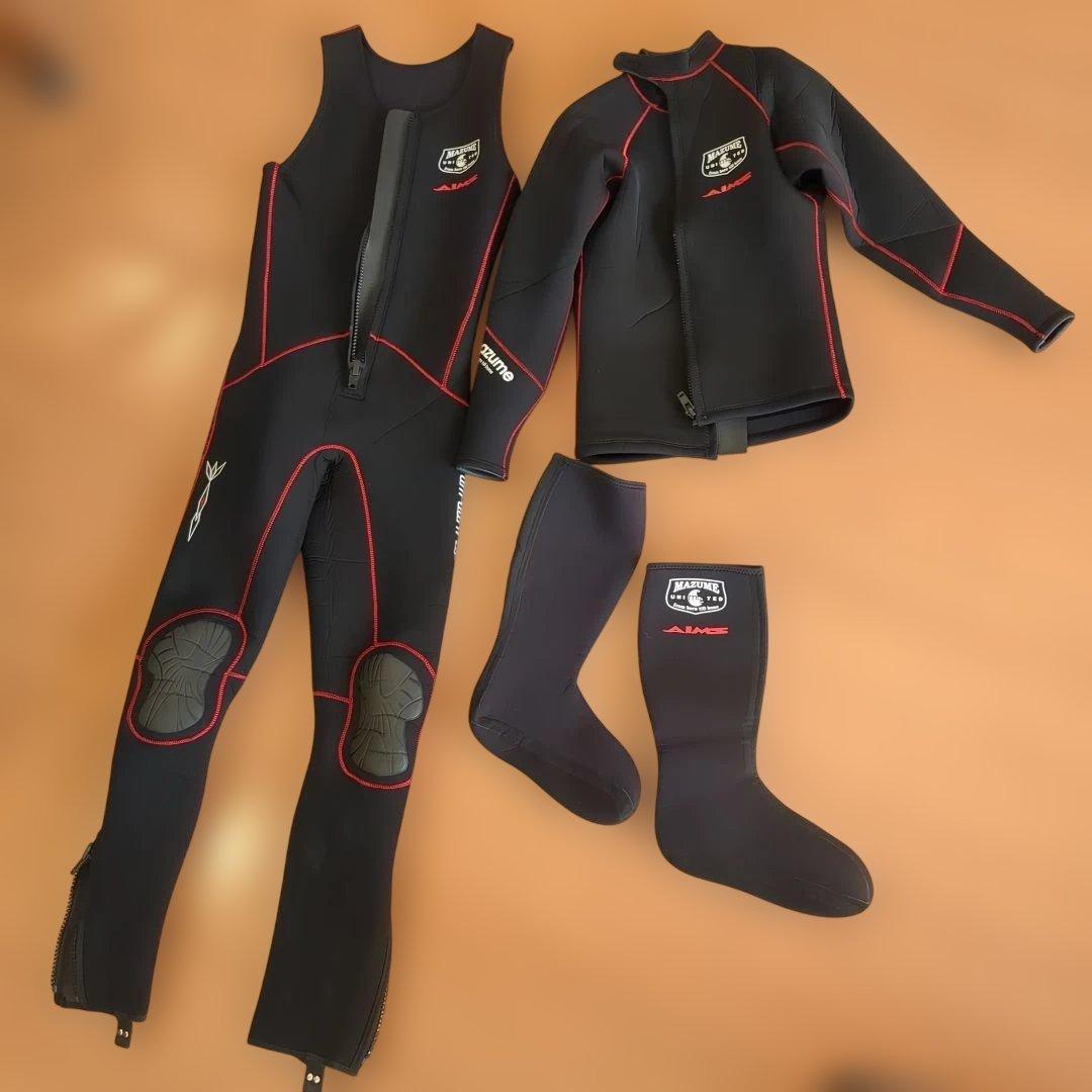【Mサイズ】mazume x AIMS ウェットスーツ 3点セット