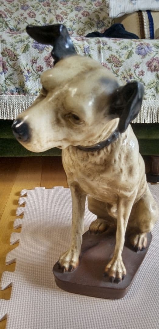 ニッパー犬 陶器製　大きい 　当時置物